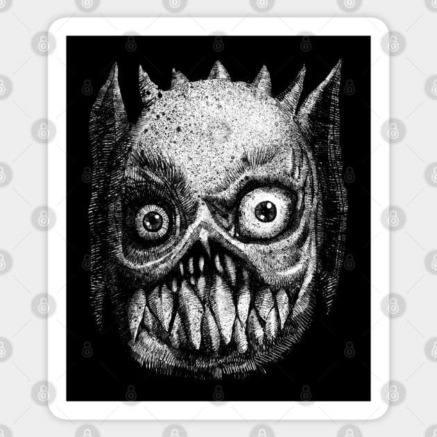 The Face of Horror Sticker by cowyark rubbark